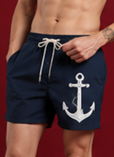 Navy Anchor Beach Shorts