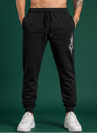 Black Dragon Print Jogger