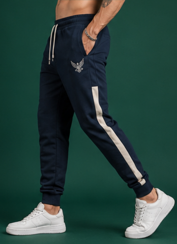 Navy Eagle Stripe Jogger