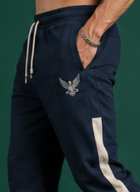 Navy Eagle Stripe Jogger