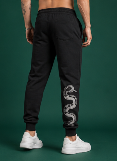 Black Snake Print Jogger