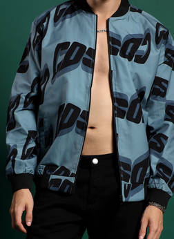 Beige Graphic Casual Jacket