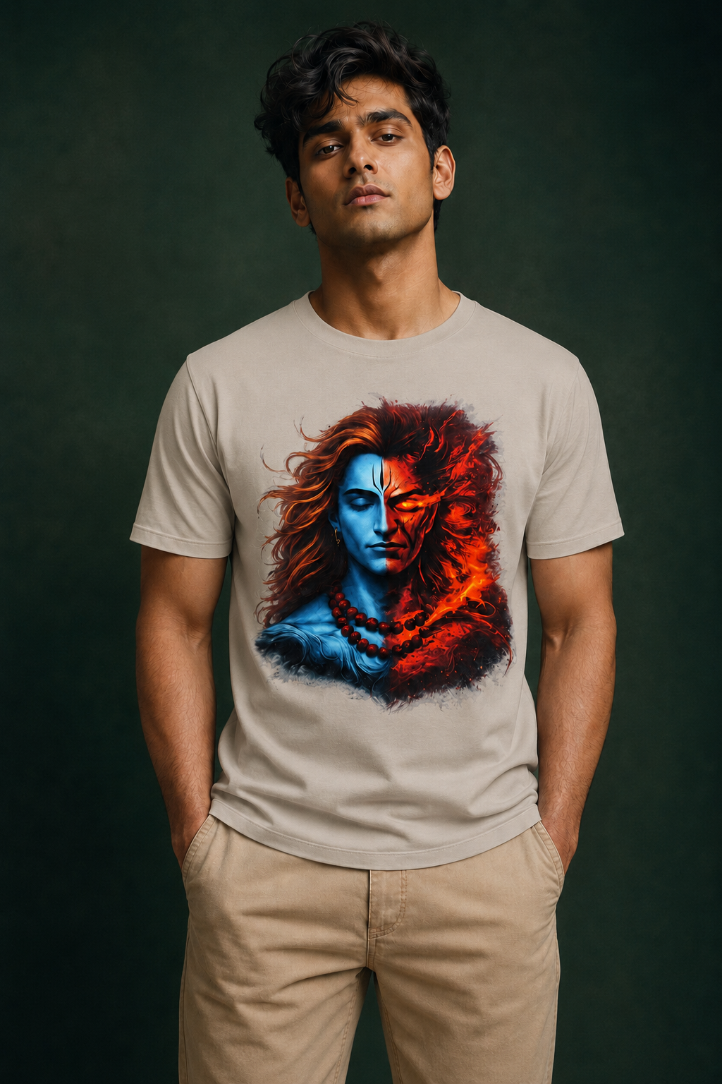Mahadev Shiva Printed T-Shirt for Men | Premium Cotton Regular Fit Streetwear | 220gsm