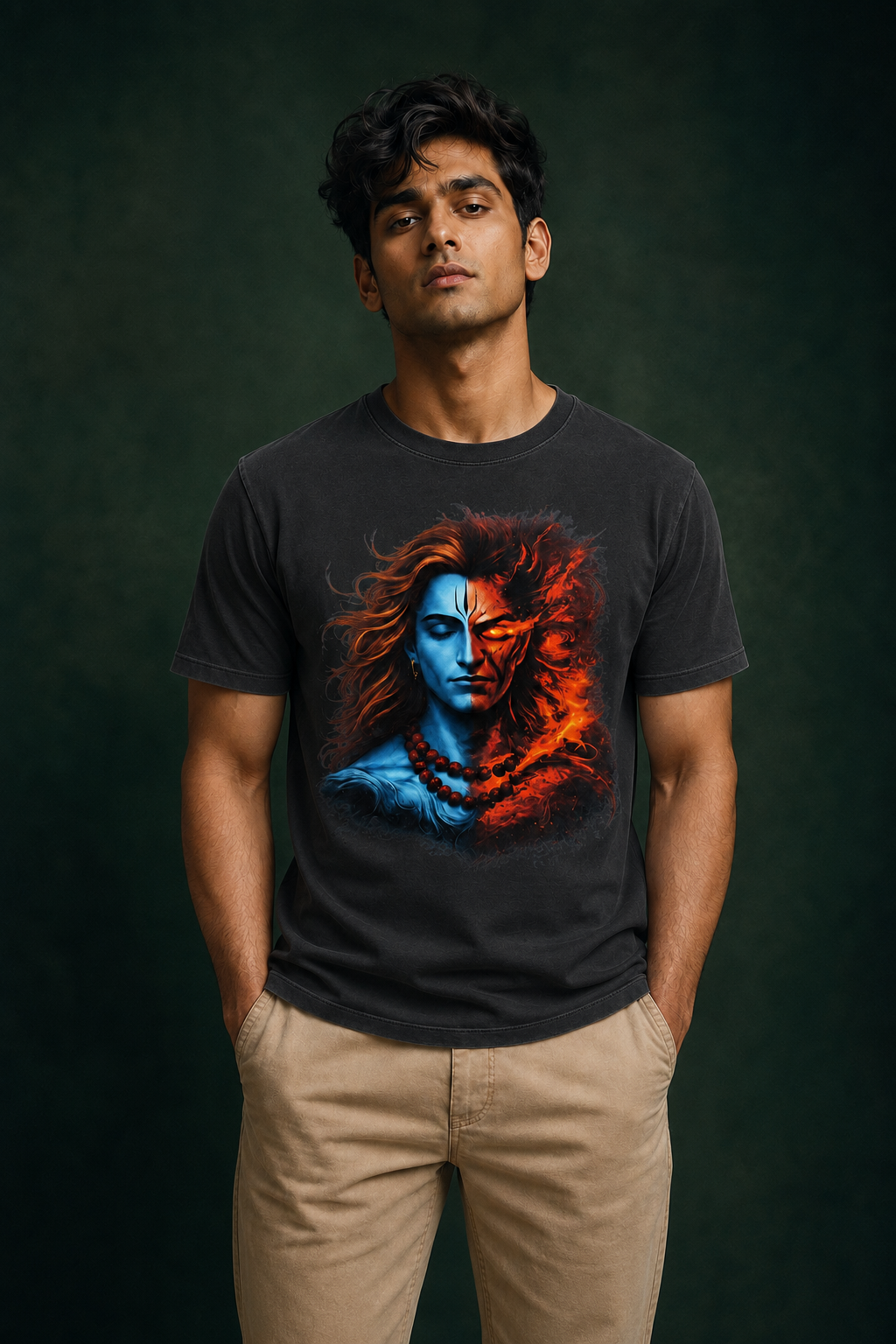 Mahadev Shiva Printed T-Shirt for Men | Premium Cotton Regular Fit Streetwear | 220gsm