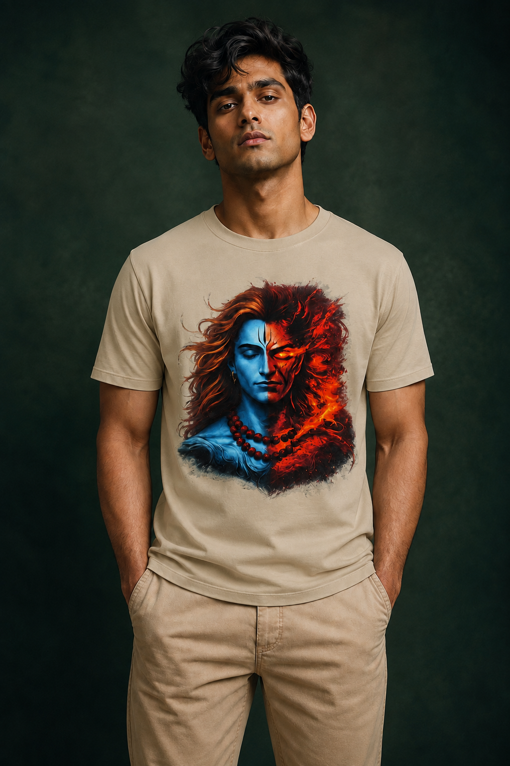 Mahadev Shiva Printed T-Shirt for Men | Premium Cotton Regular Fit Streetwear | 220gsm