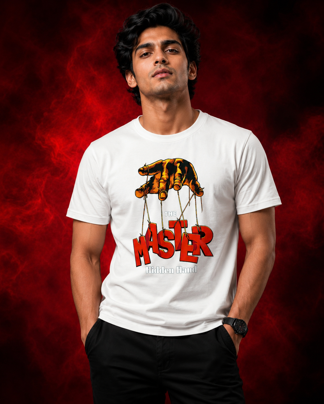 The Master Hidden Hand Graphic Printed T-Shirt for Men | Premium Cotton Regular Fit Streetwear | 220gsm