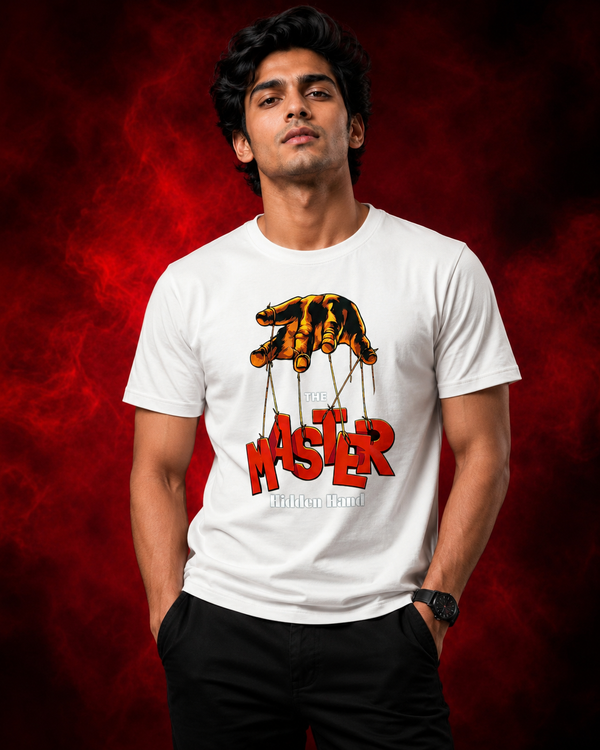 The Master Hidden Hand Graphic Printed T-Shirt for Men | Premium Cotton Regular Fit Streetwear | 220gsm