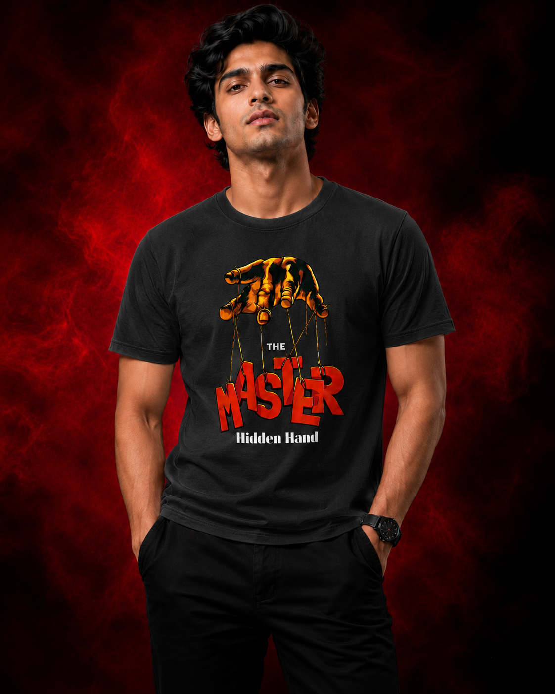 The Master Hidden Hand Graphic Printed T-Shirt for Men | Premium Cotton Regular Fit Streetwear | 220gsm