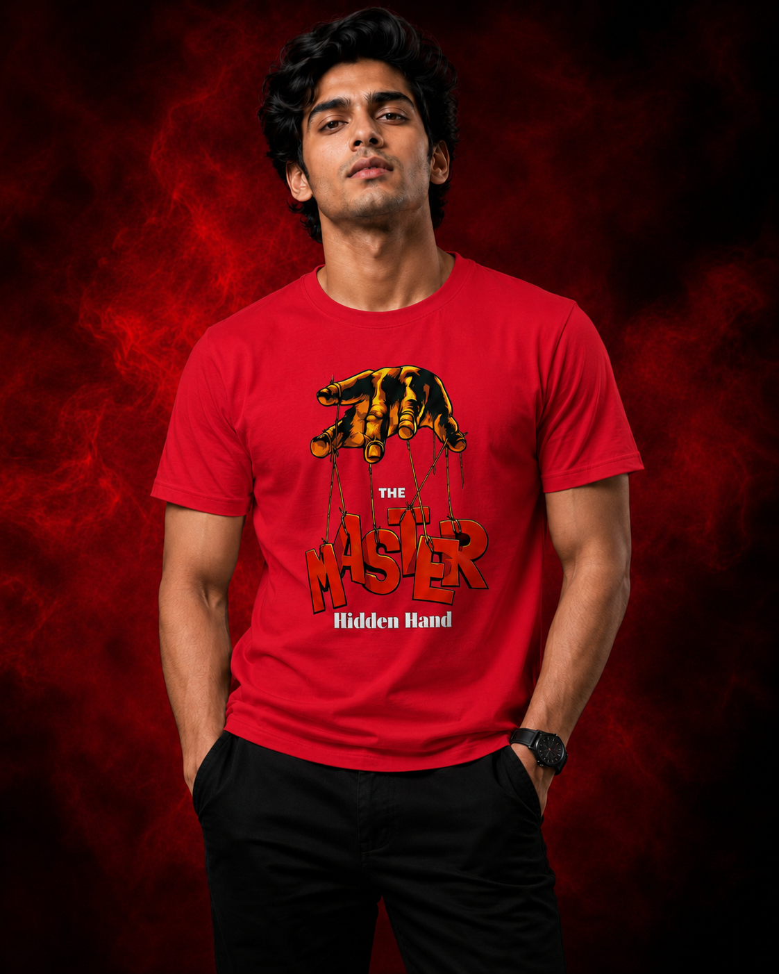 The Master Hidden Hand Graphic Printed T-Shirt for Men | Premium Cotton Regular Fit Streetwear | 220gsm