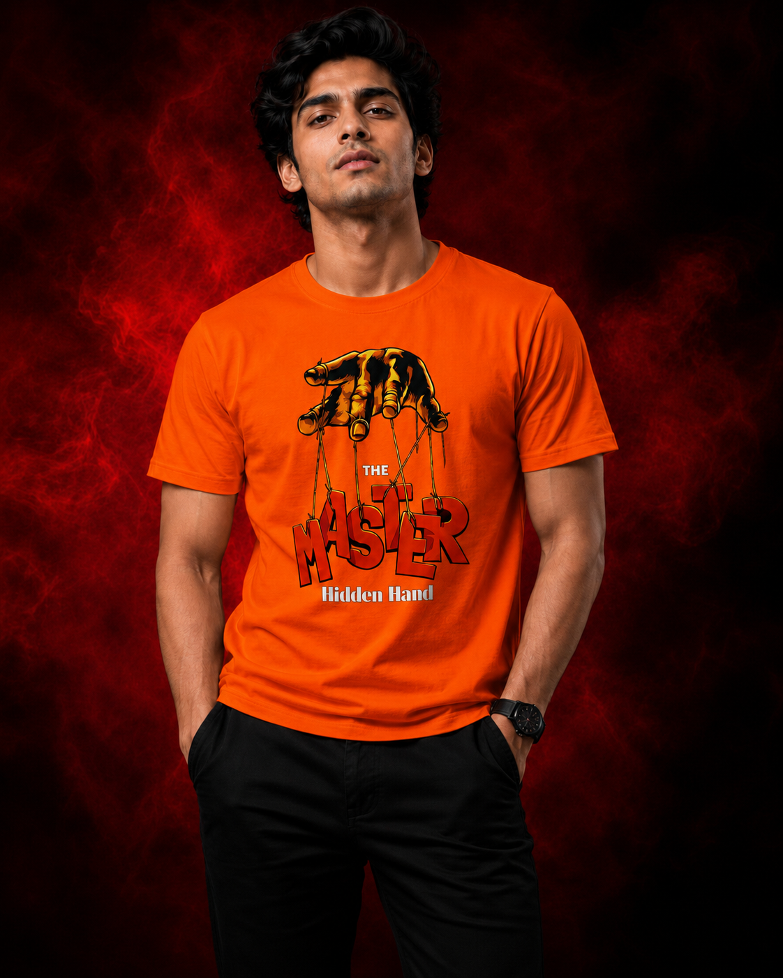 The Master Hidden Hand Graphic Printed T-Shirt for Men | Premium Cotton Regular Fit Streetwear | 220gsm